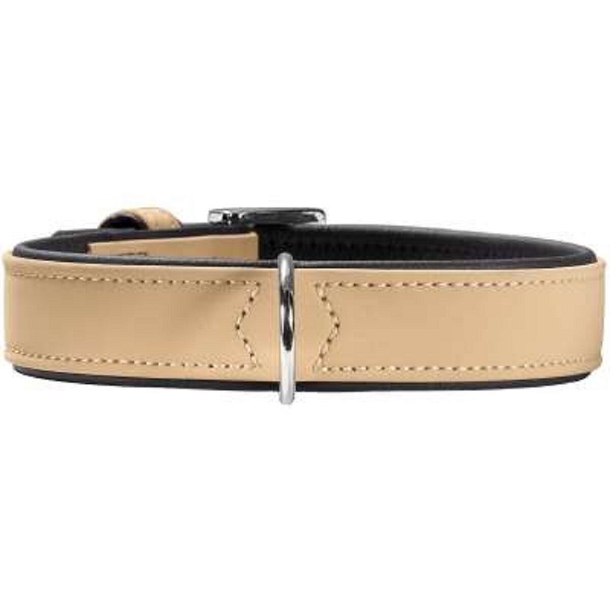 Collier chien Hunter Softie 45 cm beige en simili-cuir pour petit et moyen animal