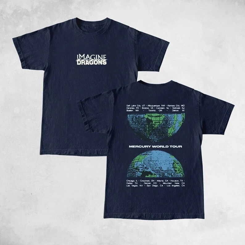 Imagine Dragon Mercury World Tour 2023 T-shirt, Retro Concert