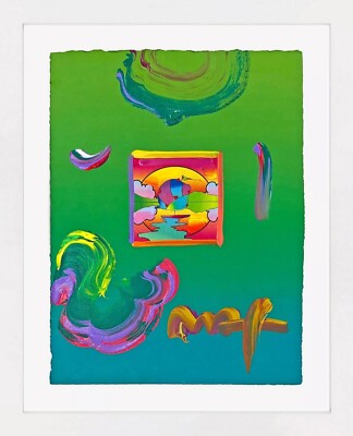 PETER MAX ''SAILBOAT I'' 2010 | UNIQUE MIXED MEDIA ON PAPER | 18 X 15'' FRAMED