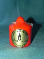 Pillar Candle, 3" x 3", Solid Red, Made in USA, Burn Time 40 Hours, NEW