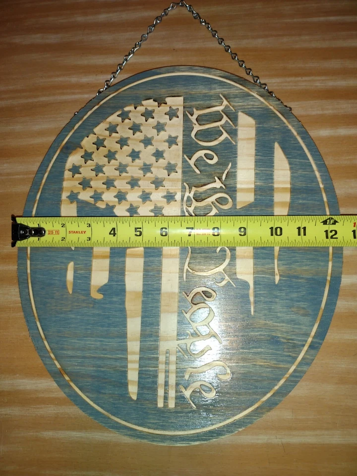 CNC Sign Wood Custom Carved Wooden sign we the people skull - Image 2 of 3