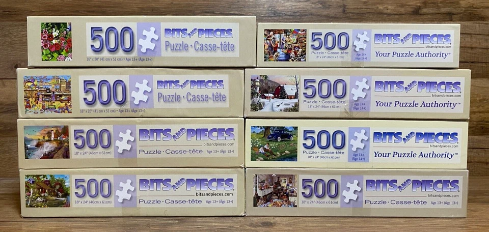 LOTE / 8 - ROMPECABEZAS DE BROCAS Y PIEZAS - 500 PIEZAS - CABINA - LAGO - FARO - TIENDA DE JUGUETES Foto 2 de 4