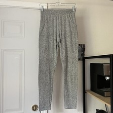 JOAH BROWN grey heather marled speckled elastic waist jogger sweat cropped pants