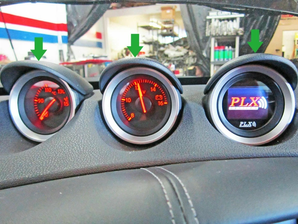 Carbon + Silver For Nissan 370Z Z34 COUPE FRONT GAUGE COVER POD TRIM 3PCS  Foto 2 de 4