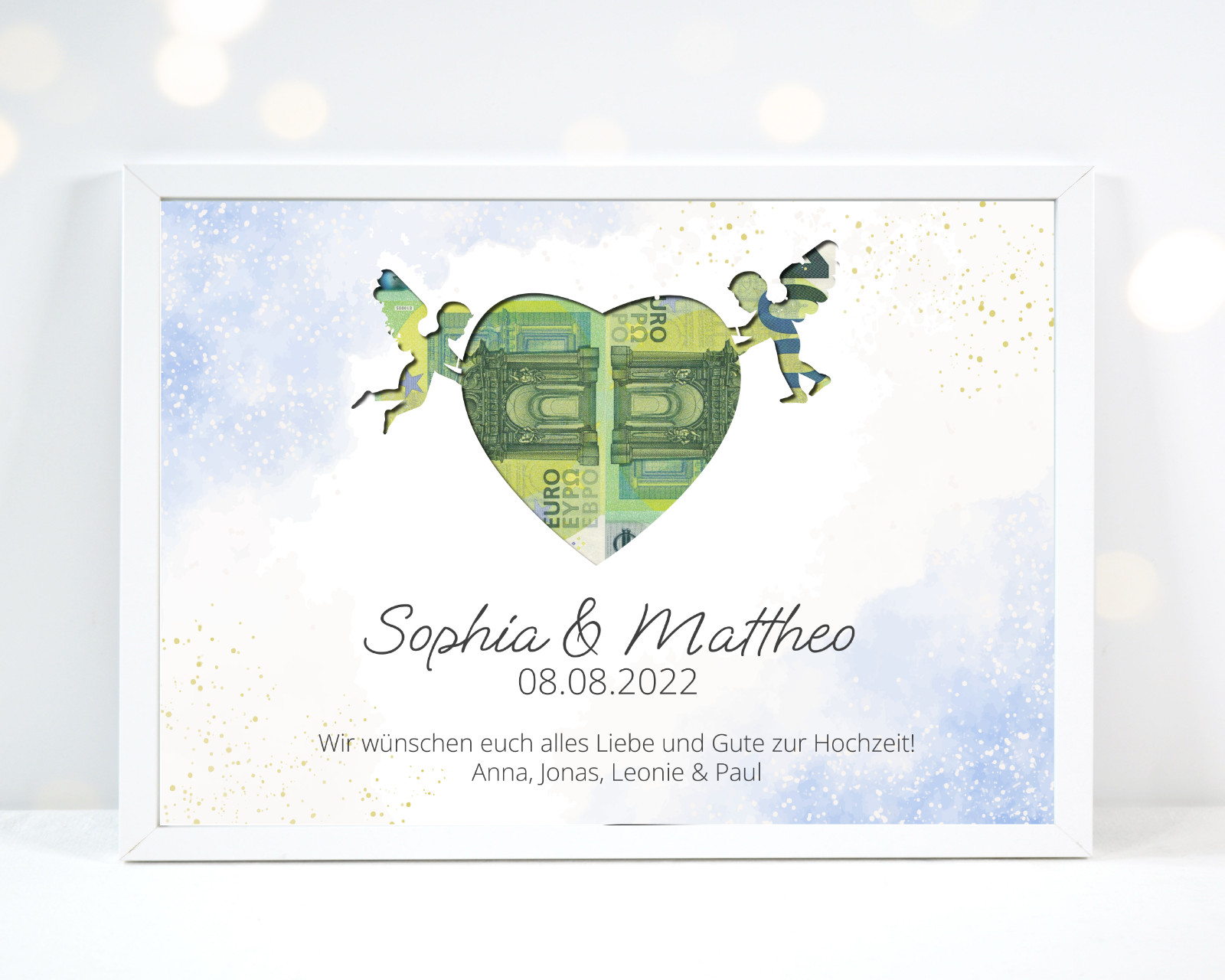 Geldgeschenk zur Hochzeit Geschenkidee Brautpaar personalisiert Ehepaar