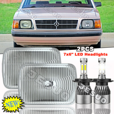 For Chrysler Cordoba 1980-83 Pair 7x6'' Square LED Headlights Hi/Lo Beam DRL Lamp