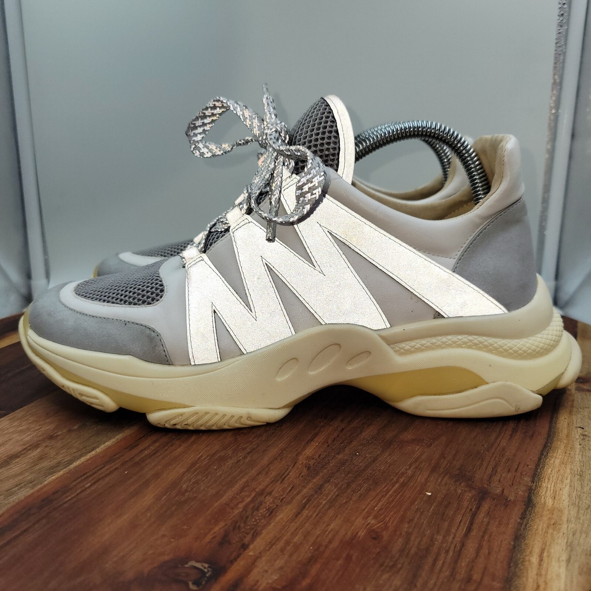 Steve Madden Maximus Shoes Women's 10M White Silver Platform Chunky Low  Sneakers | eBay