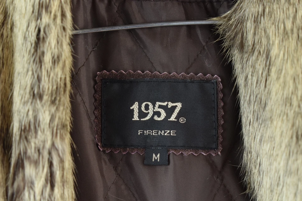 Firenze 1957 Womans Leather Suede Button Brown Jacket Size M Vintage - Image 4 of 4