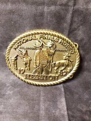 1982 Hesston NFR Belt Buckle-new In Wrapper (Some Wrappers Torn)