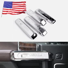 For Ford F-150 F150 2015-20 Silver Chrome Inner Interior Door Handle Cover Trim