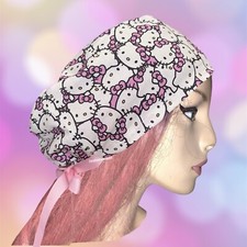 Hello Kitty Scrub Cap, Hello Kitty Surgeon Cap, Hello Kitty Chemo Hat