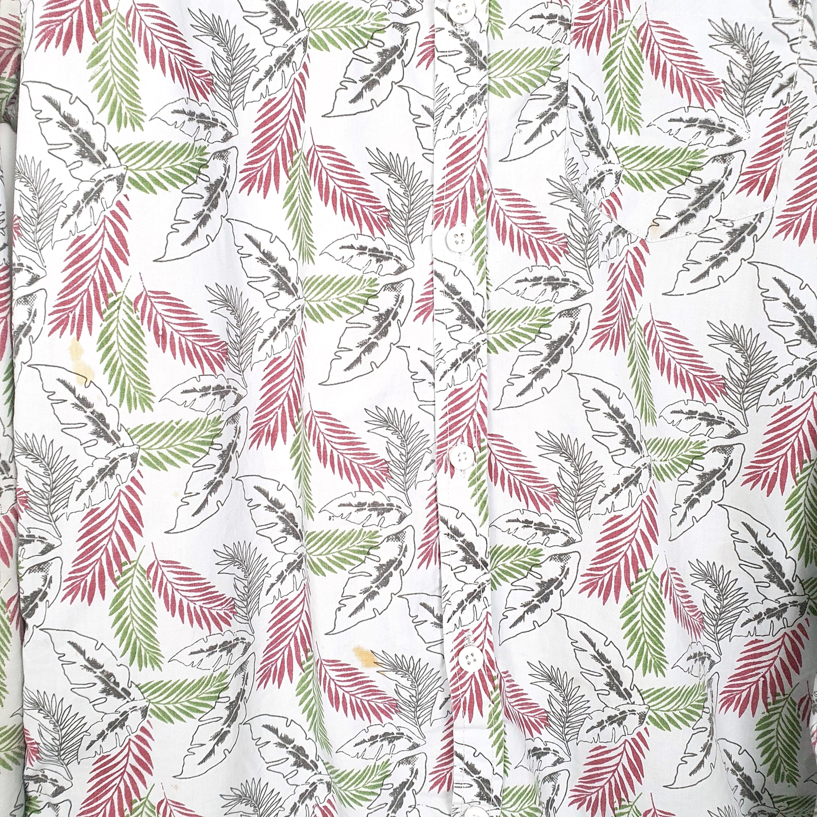 MAXIMO Blue Shirt Slim Fit Floral Leaves Hawaiian Print Long Sleeve Cotton S image 4