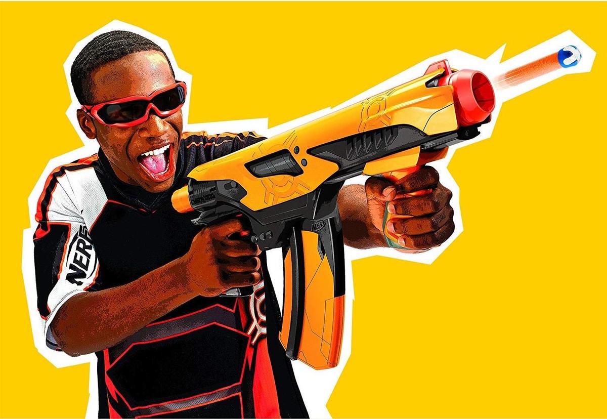 NERF DART TAG,QUICK 16 BLASTER SET,W/ BLASTER,CLIP,& DARTS,RAPID
