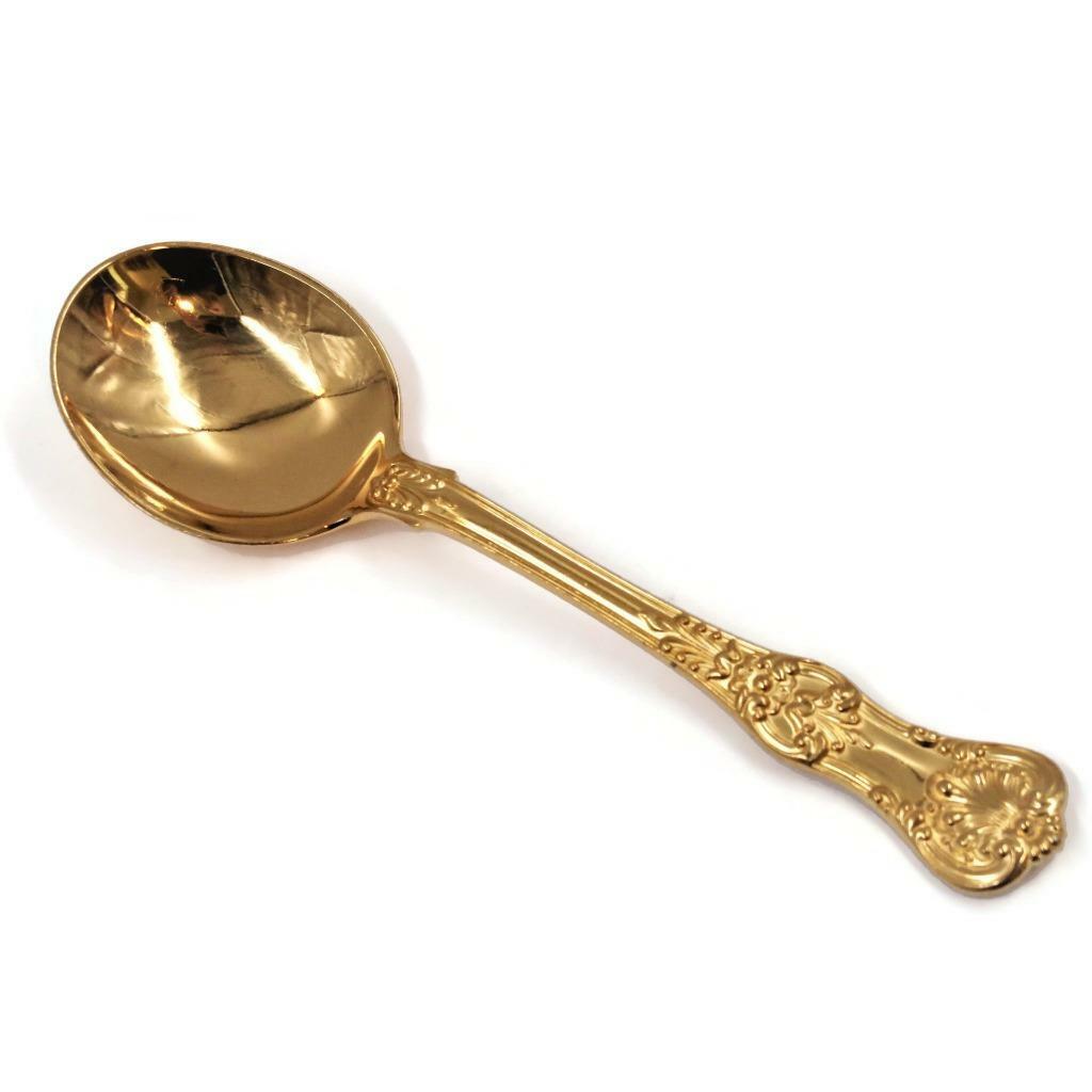 Tiffany Sterling Silver Flatware Gold Vermeil ENGLISH KING Soup Spoon 6 3/4"