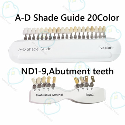 lvoclar Vivadent Dental Shade Guide A-D Natural Die Porcelain Teeth 9/20 colors