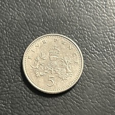 Coin 1991 Great Britain 5 Five Pence F63