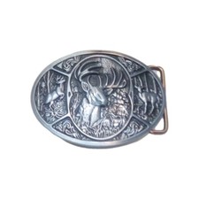 New Metal Belt Buckle, Deer Antler