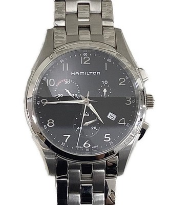 Hamilton H386120 Chronograph Men s Watch Black Used Japan Genuine