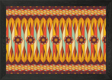 Poster colorato motivo etnico incorniciato arte da parete stampa su tela quadro
