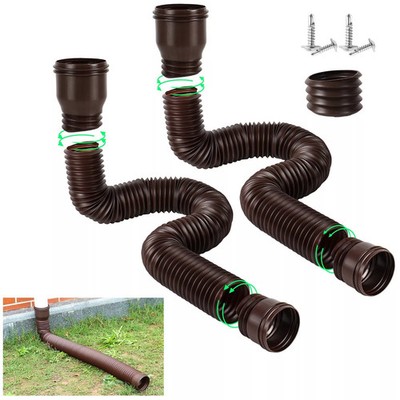 2STK Regenrinne Fallrohr Verlängerung Flexible Fallrohr Extender Abflussrohr