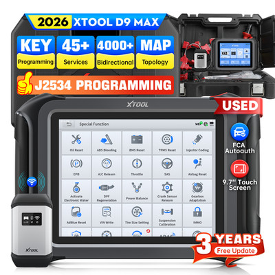 USED XTOOL D9MAX Bidirectional Diagnostic Scan J2534 ECU Programming Key Program