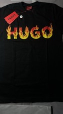 HUGO Men's Black Graphic Logo Crew Neck Short Sleeve T-Shirt, Size S