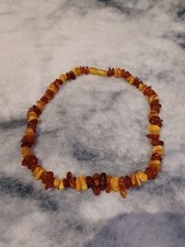 Lovely vintage Amber Natural bead necklace With Hidden Clasp