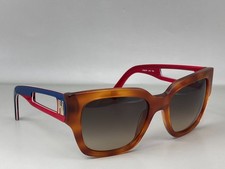 Fendi Sunglasses FS5276 Havana Brown Logo Blue Red 53-19-135 Oversize Italy