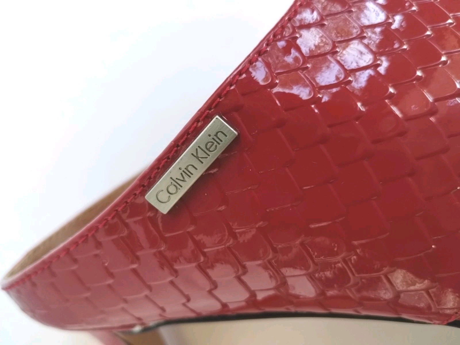 Calvin Klein CECILY Python  Cherry Red Patent Lea… - image 13