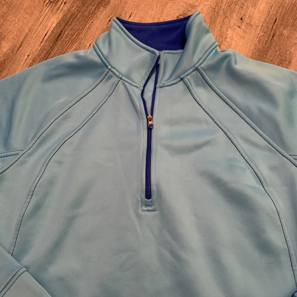 Under Armour 1/4 Zip Pullover Womens XL Blue Semi-Fitted Sweatshirt Thumbholes - Image 3 of 4