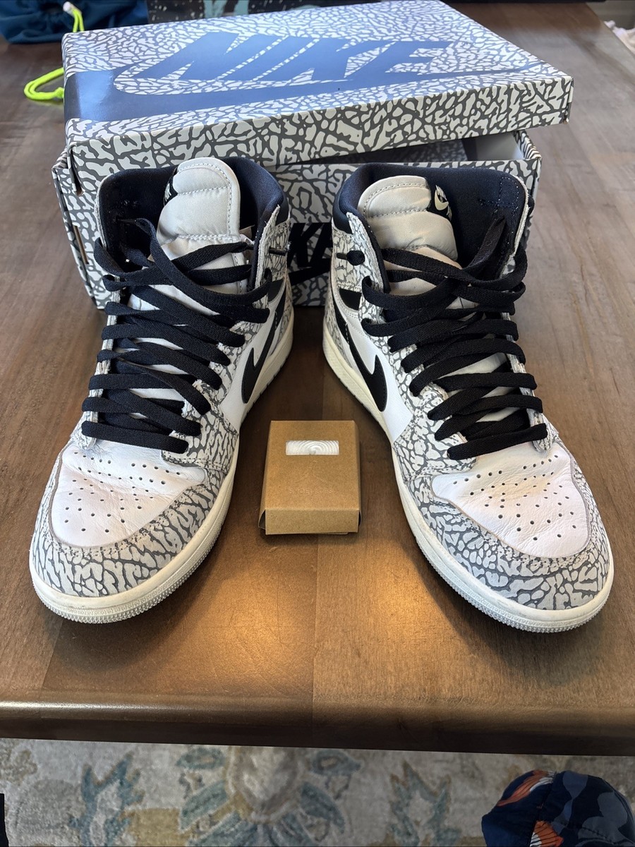 Nike Air Jordan 1 Retro High OG White Cement US 9 W/box | eBay