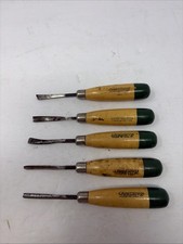 Lot Of 5 Craftsman Woodworking Chisels - Carving Tools - USA - Vintage Carpentry