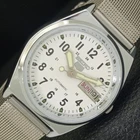 VINTAGE SEIKO 5 AUTOMATIC 6309A REFURBISHED JAPAN MENS WHITE WATCH a441744-4