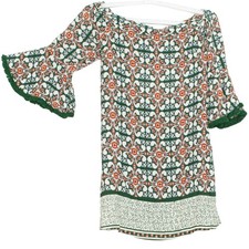 Lulus Off Shoulder Boho Mini Dress Bell Sleeve Festival Peasant Flowy Indie M