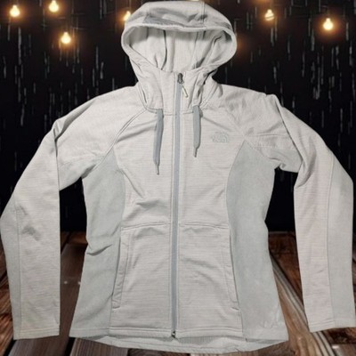 North Face Grauer Vlies Kapuzenjacke Damen Größe Mittel 