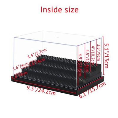 4-Steps Acrylic for Minifigure Display Case Stackable Box Clear Dustproof Clear