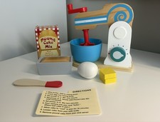 Melissa Doug Wooden Kitchen Make A Cake Mixer Play Food Set Missing Bowl