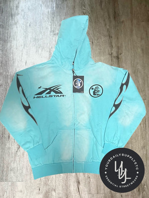 *BRAND NEW* Hellstar  Blue   Zip Up Hoodie - Ready To Ship   (Size L)