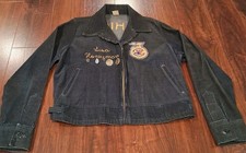 Vintage FFA Navy Blue Corduroy Zippered Jacket OHIO 80-81 School Year J.V.S.