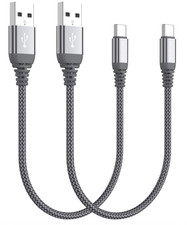Short USB Type C Cable 2-Pack 0.5ft , USB A to USB C 3.1A Fast Charging Charger
