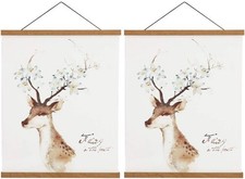 2 Pack Magnetic Poster Hanger Frame, 20x28 20x30 20x26 Light Wood Wooden Magnet