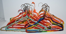 25 Vtg Crochet Handmade Yarn Knit Coat Hanger Lot Hangers Multicolor grannycore