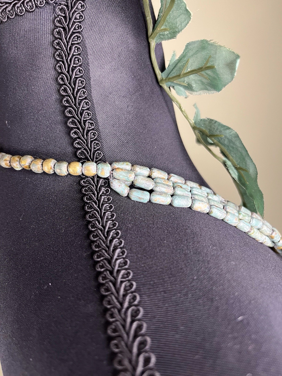 BEADED ELEPHANT STATEMENT NECKLACE LONG VINTAGE - image 5