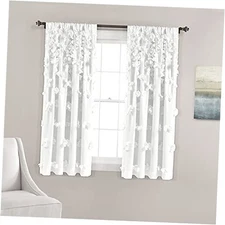  Riley Light Filtering Window 54"W x 63"L (Pack of 1) White Window Panel