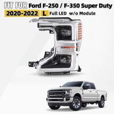 For 2020-2022 Ford F250 F350 Super Duty Chrome Full Led Headlight Driver Left