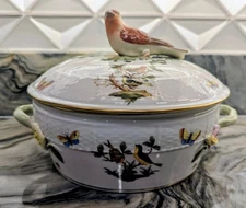 Herend Hungary RO Rothschild Bird Covered Tureen 42/RO • Handpainted Porcelain •