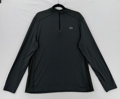 EUC Lacoste Men's Technical Fleece Golf Quarter Zip Sweatshirt - XXL, Black