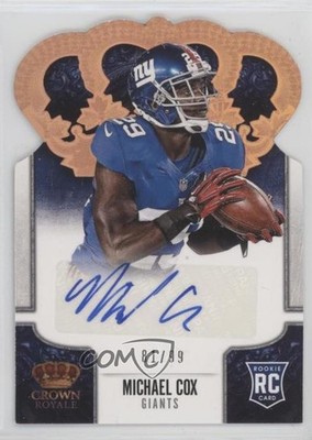 2013 Panini Crown Royale /99 Michael Cox #172 Rookie Auto RC ii1