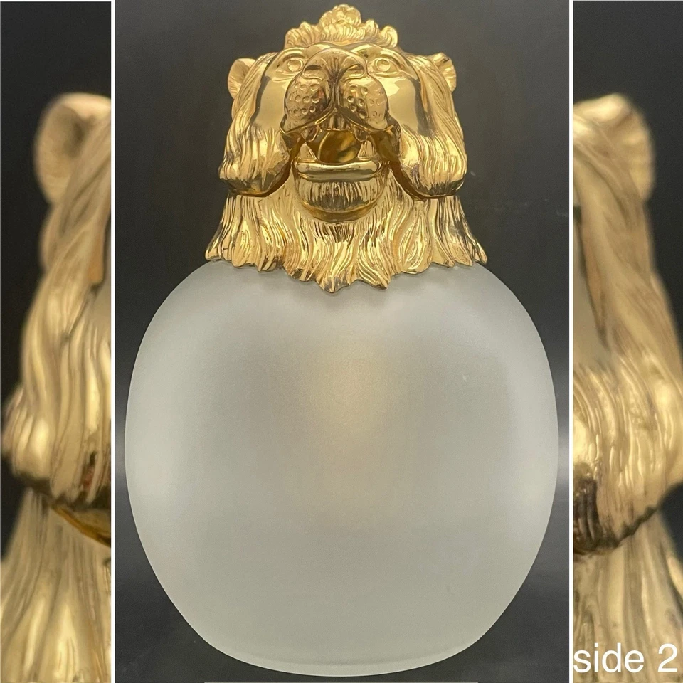 Jarra esmerilada Carole Stupell Hollywood Regency dorada cabeza de león Japón 40 oz Foto 4 de 4