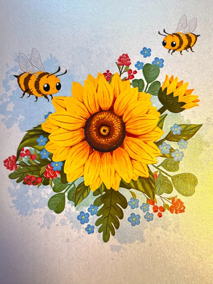 ORIGAMI POP CARDS Bumble Bee Attracting Sunflowers Happy Father's Day Spring Pop - Image 4 of 4